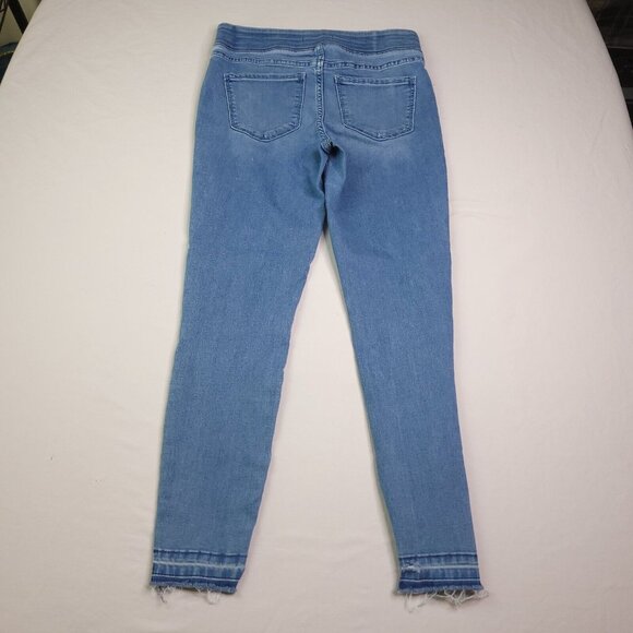 Old Navy Womens Rockstar Skinny Jeans 4 Mid Rise Pull On Light Wash Imperfect - Picture 3 of 9
